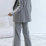 Easy Street Sporty Patchwork Button Up Lapel Hooded Blazer
