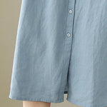 A-Line Sleeveless Buttoned Pleated Solid Color Round-Neck Midi Dresses