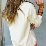 Apricot Rainbow Colorblock Pullover Sweatshirt
