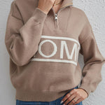 women's design letter knit sweater