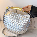 Geometric Shiny Woven Crossbody Bags Handbags