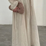 Casual Lace-Up Loose Cotton Linen Dress