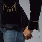 Vintage Gold Velvet Long Sleeve Pocket Blazer