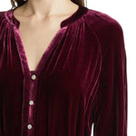 Solid Color Velvet Long-sleeved V-neck Lace-up Mini Dress