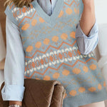 V Neck Knit Sweater Vest Plus Size Tank Top