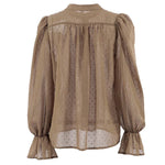 Elegant Loose Dots Puff Sleeves Shirt