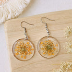 Forget Me Not Queen AnneLace Resin Pressed Flower Earrings