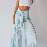 Tie-dye Printed Waisted Flared Track Pants