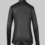 Long Sleeves Skinny Flower Print Split-Joint High Neck T-Shirts Tops