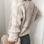 Fashionable V-neck Long-sleeved Knitted Sweater Cardigan
