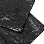 Loose Wide Leg Crocodile Texture Leather Loop Pants