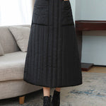 Vintage Loose Elasticity High-Waisted A-Line Padded Skirt Bottom