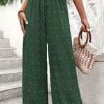 High Waist Jacquard Wide Leg Pants Casual Trousers