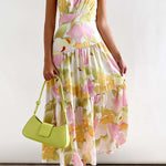 Mid-length off-the-shoulder sleeveless midi dress