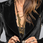 Velvet irregular hem single-button suit jacket