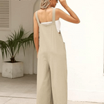 Women's Summer Cotton Linen Overalls â€?Adjustable & Relaxed Fit Jumpsuit