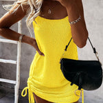 Fashion Sleeveless Lace-up Woolen Dress