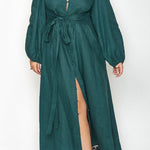 FRONT BUTTONS MULTI-WAY WRAP DRESS