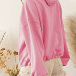 Zip Drawstring Long Sleeve Hoodie
