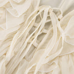 A-Line High Waisted Ruffle Trim Solid Color Tied V-Neck Mini Dresses