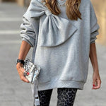 Gray Bow Maxi Sweatshirt