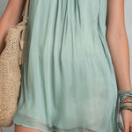 Lightweight Bohemian Embroidered High-Neck Sleeveless Mini Dress