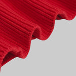 Long Sleeves Loose Beaded Solid Color Split-Side High Neck Sweater Tops