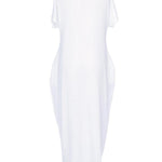 Loose Short Sleeves Solid Color Round-Neck Maxi Dresses