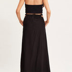 A-line swing skirt high waist hollow solid color skirt