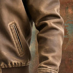 Leo | Classic Cut Brown Vintage Leather Jacket