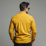 Men's Classic Casual Faux Suede Stand-collar Long-sleeved Shirt