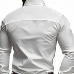 Men's Classic American Western Style Embroidered Slim Fit Cotton Long Sleeve Shirt