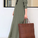 Long Sleeve Simple Loose Casual Long Dress