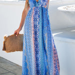 Stroll The Beach Colorblock Paisley Printed Cami Maxi Dress