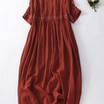 Cotton And Linen Embroidered Loose Dress