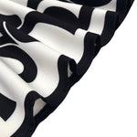 A-Line Flared Sleeves Abstract Printed Contrast Color Hollow Line Split-Joint Stand Collar Maxi Dresses