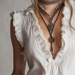 Ruffle Neck Lace Trim Cotton Linen Tank Top