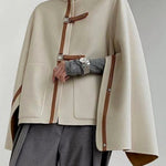 Long Sleeves Loose Buckle High Neck Outerwear