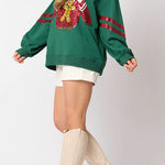 Christmas Sequined Crewneck Casual Sweatshirt