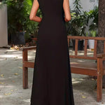 A-Line Loose Solid Color Round-Neck Maxi Dresses