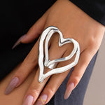 Heart Shape Solid Color Rings Accessories