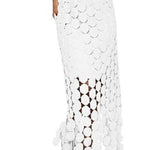 Circular panel cutout midi skirt
