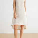 High-Low Loose Solid Color Round-Neck Midi Dresses