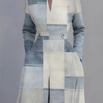 Long Sleeves Loose Printed V-Neck Jumpsuits