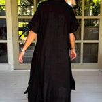 Classy Plain Half Sleeve Midi Dress