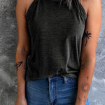 Solid Crewneck Summer Cami Top