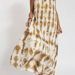 Turquoise print fluid dress