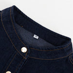 A-Line Long Sleeves Buttoned Pleated Split-Joint Tied Waist Mock Neck Mini Dresses