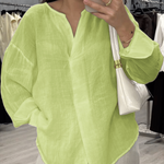 Women's Casual Solid Color Cotton Linen Shirt