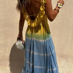 Gold Lurex Tie-Dye Maxi Dress